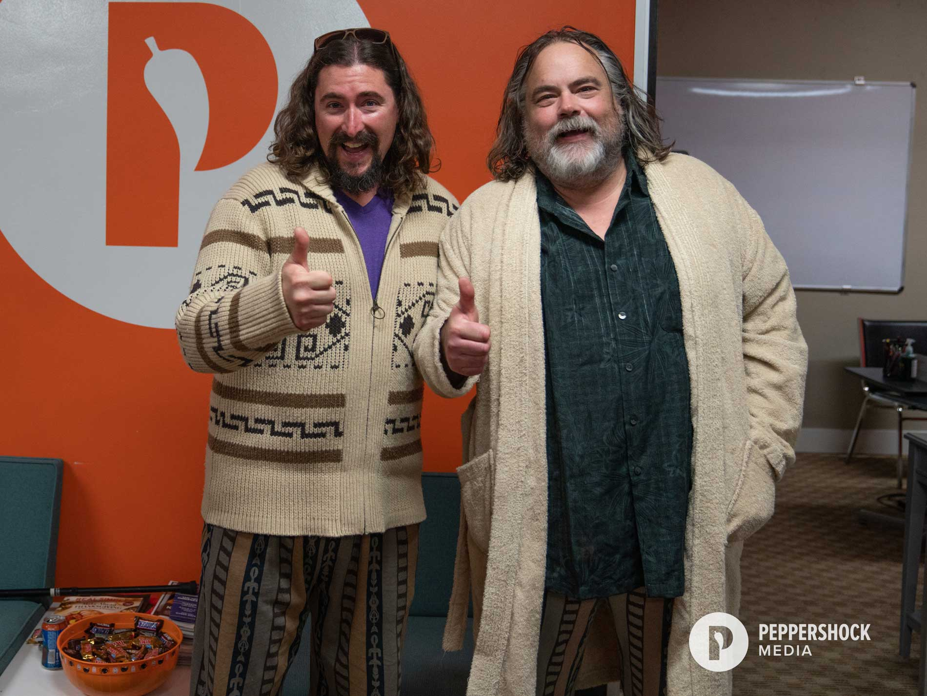 Lebowski Costume at Halloween Party with The Grilling Dude